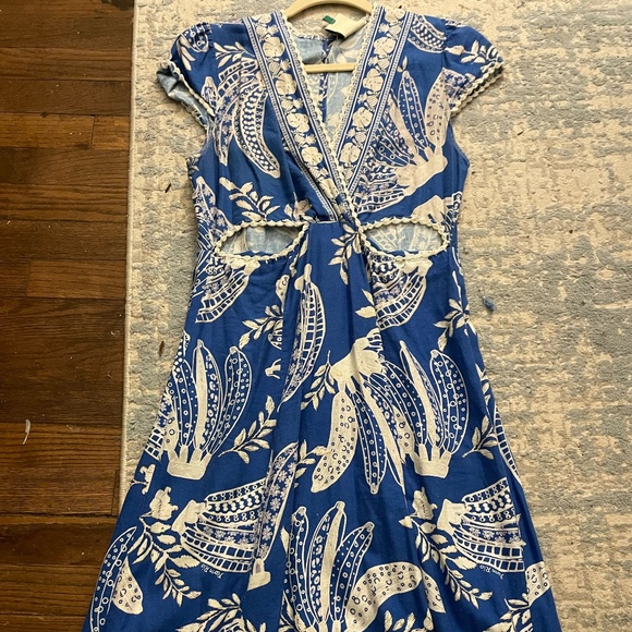 Farm Rio Blue Lace Banana Dress - Picture 1 of 3